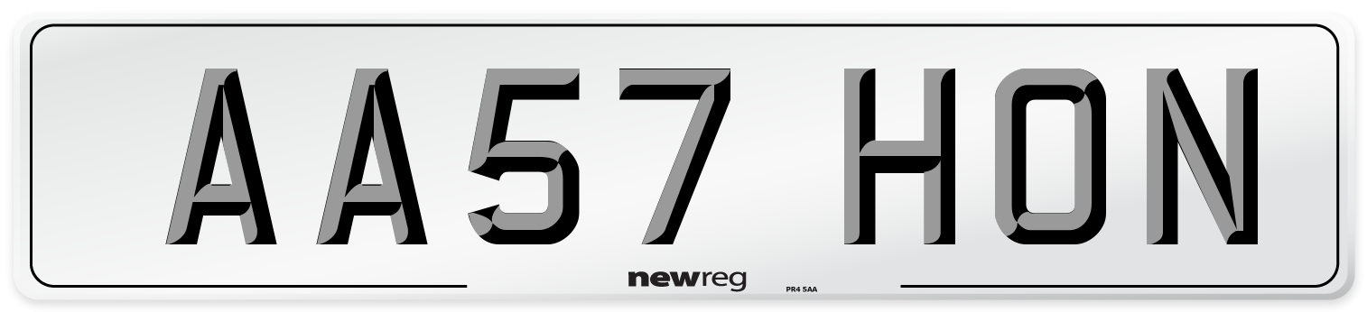 AA57 HON Number Plate from New Reg